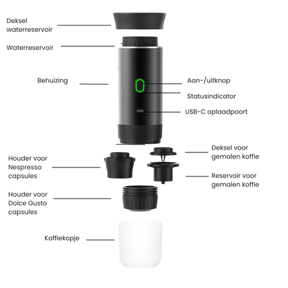 EspressoGo™ - 3 in 1 Draagbare Espressomachine