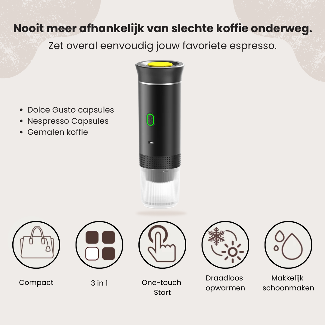 EspressoGo™ - 3 in 1 Draagbare Espressomachine