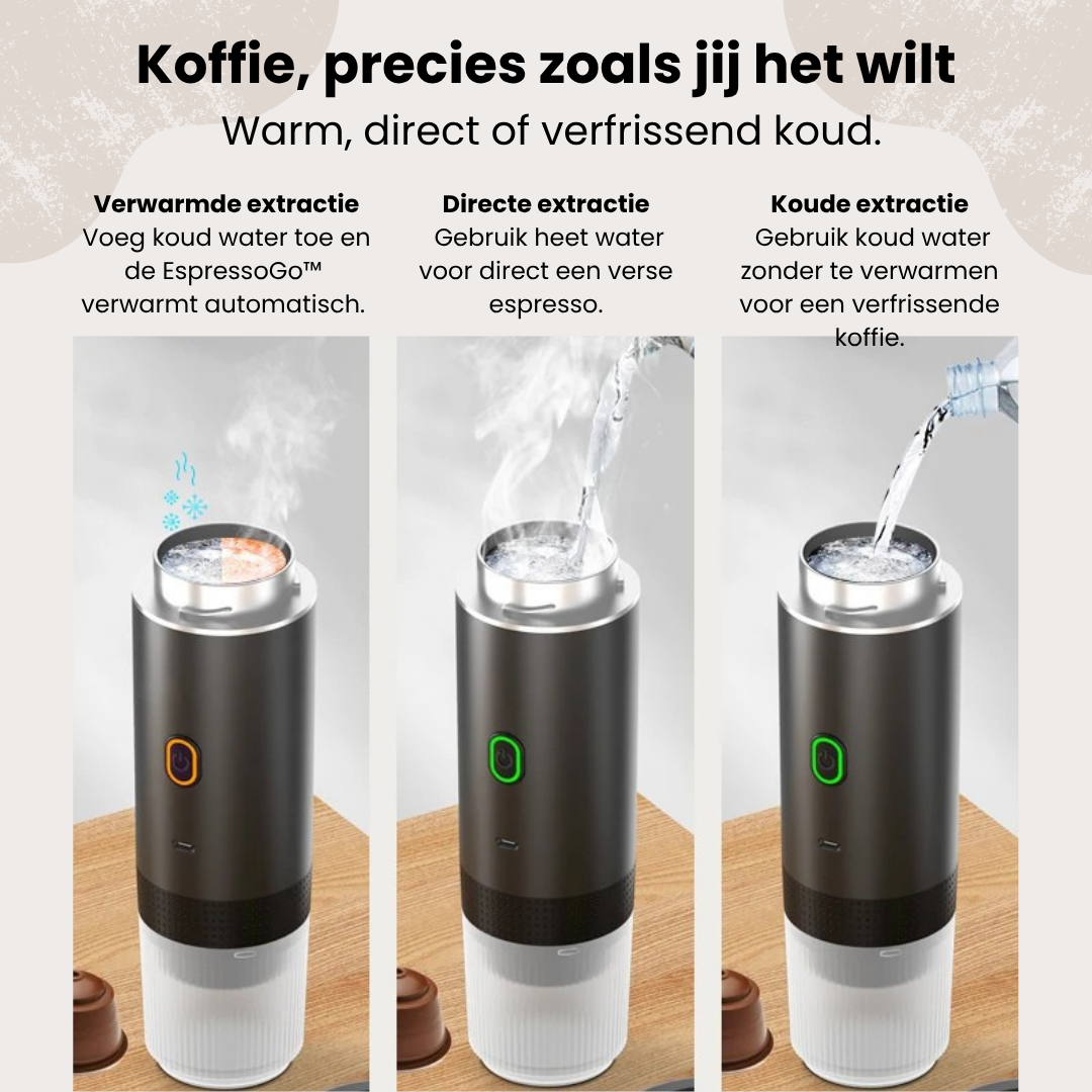 EspressoGo™ - 3 in 1 Draagbare Espressomachine