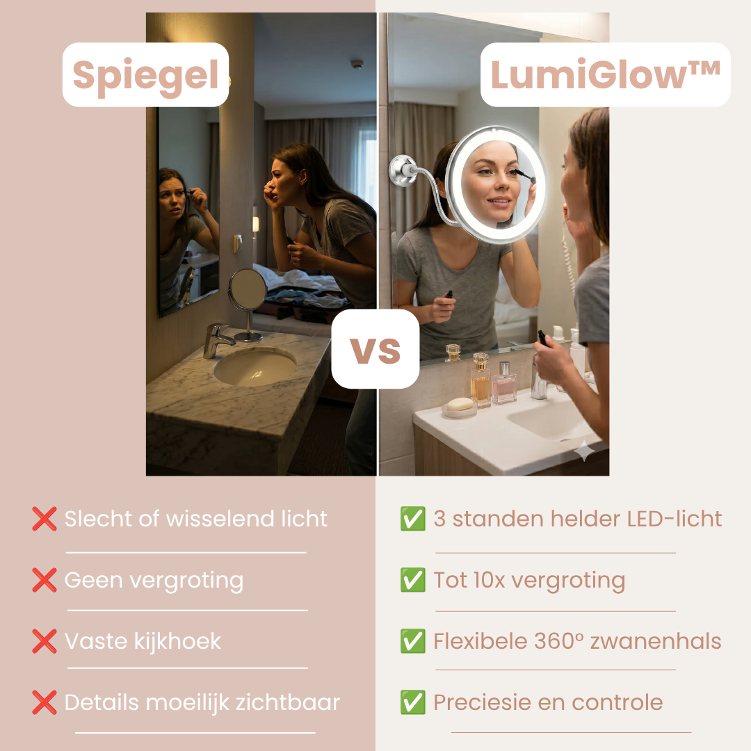 LumiGlow™ – 360° Verlichte Make-up Spiegel