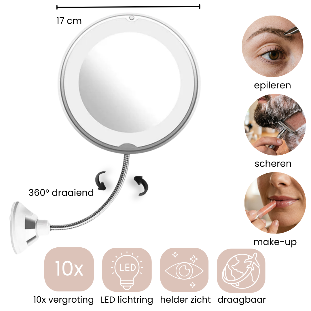 LumiGlow™ – 360° Verlichte Make-up Spiegel