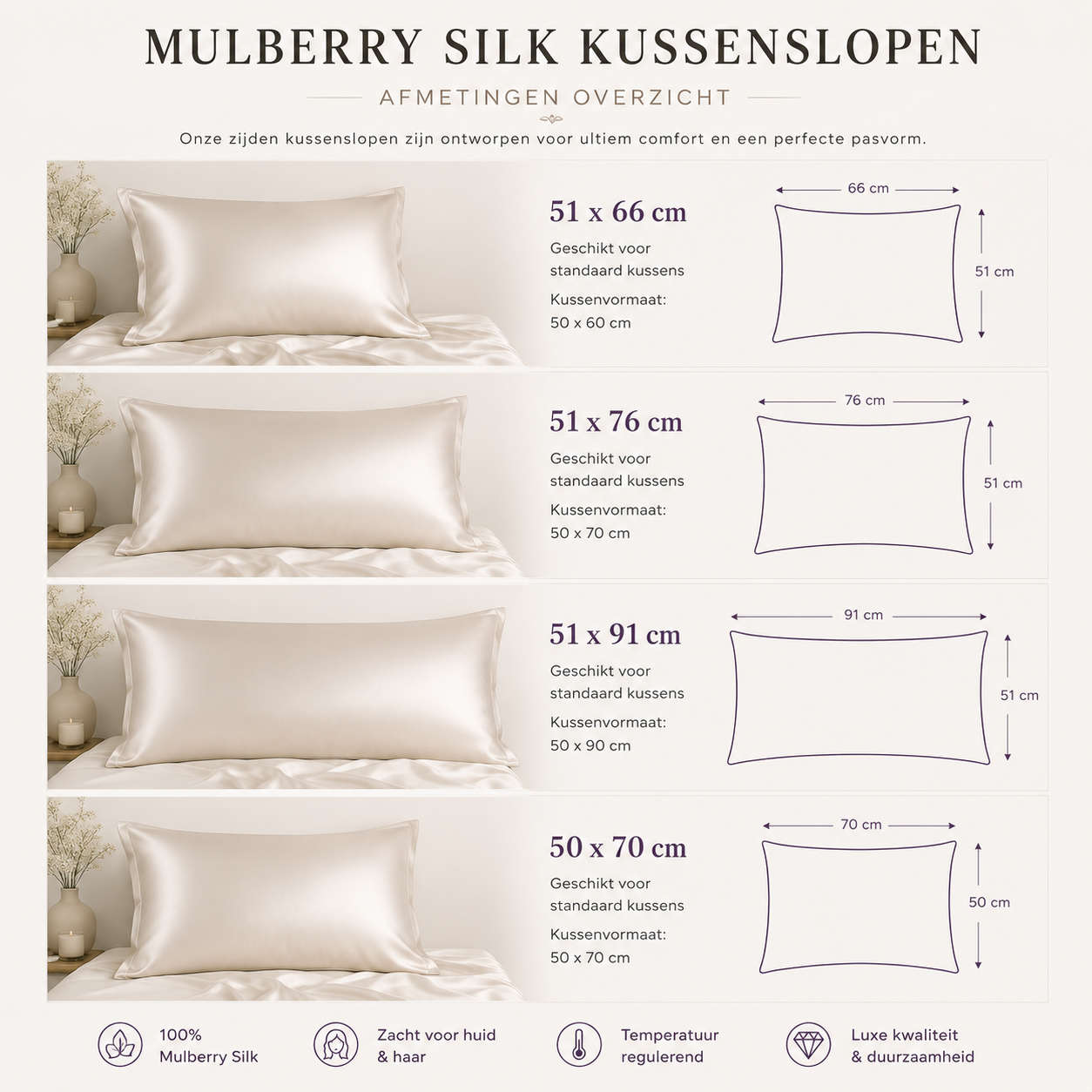 Mulberry Silk Kussenhoes