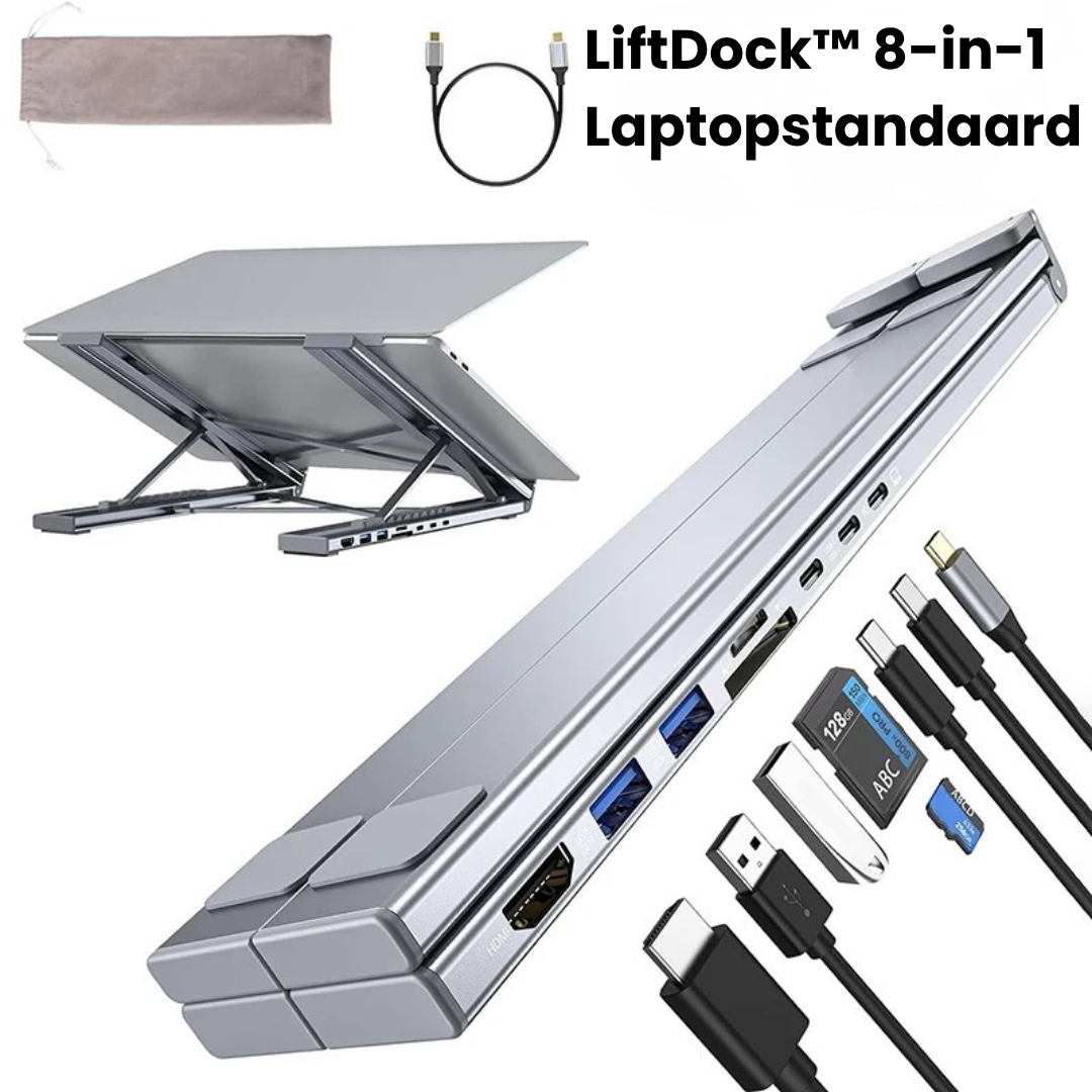 LiftDock™ 8-in-1 Laptopstandaard
