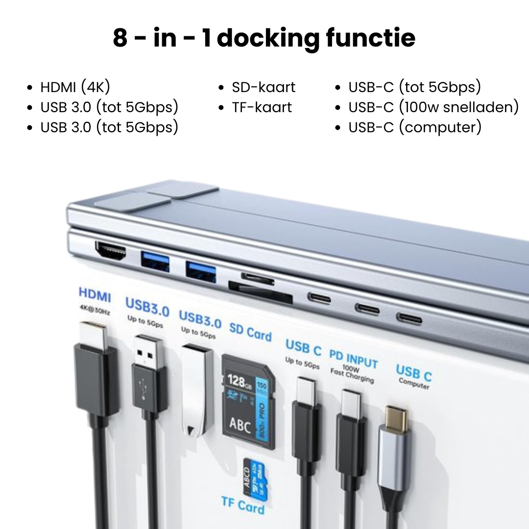 LiftDock™ 8-in-1 Laptopstandaard