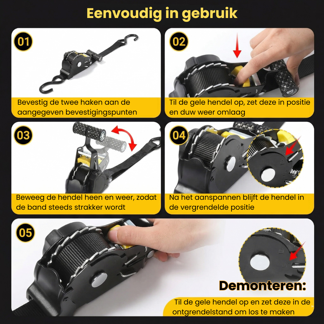 AutoStrap™ - Automatisch intrekbare spanband